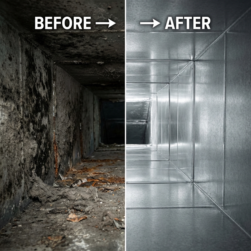 Air Duct Cleaning Before and After Comparison