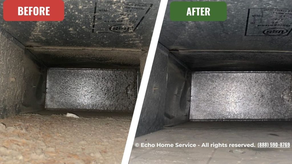 Echo Home Service Before and After Duct Cleaning (888) 590-8769